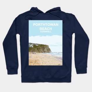 Porthtowan beach Cornwall. St Ives Bay. Cornish gift. Travel poster Hoodie
